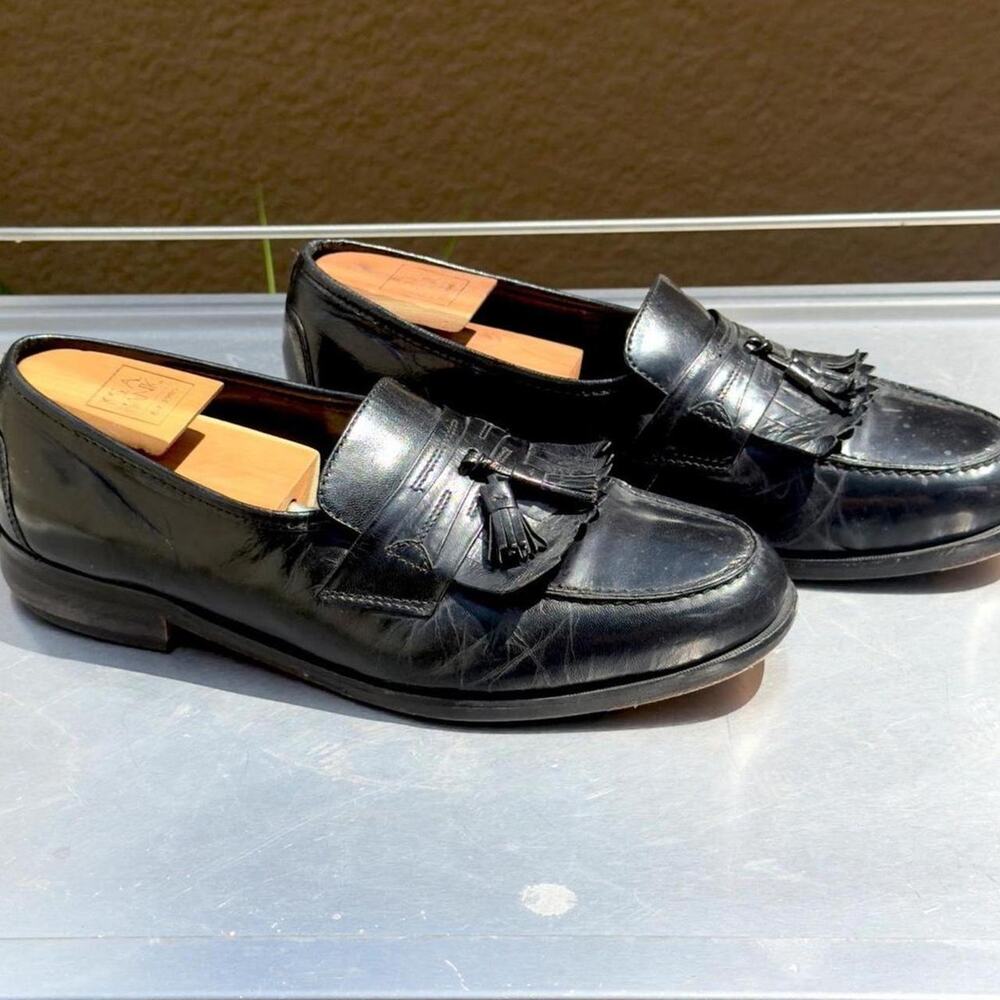 Nunn Bush Black Leather Loafers with Tassel - Size 10 1/2 M